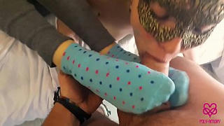 Polyamory video #133 Foot-sock fetish with two girls